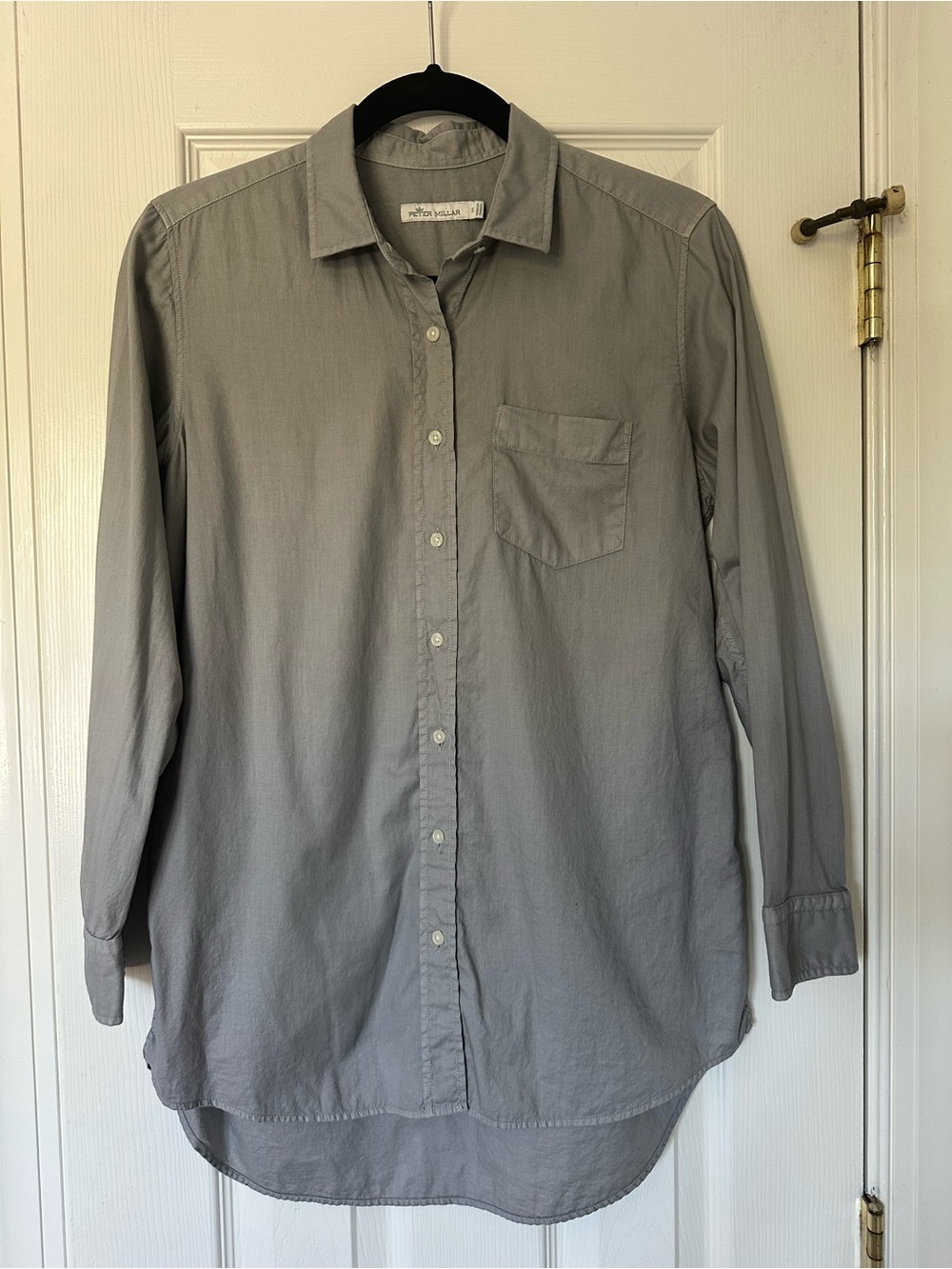 Peter Millar Women’s Gray Long-Sleeve Button-Down Shirt Size S